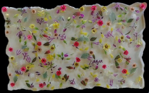 Flowered Resin Tray